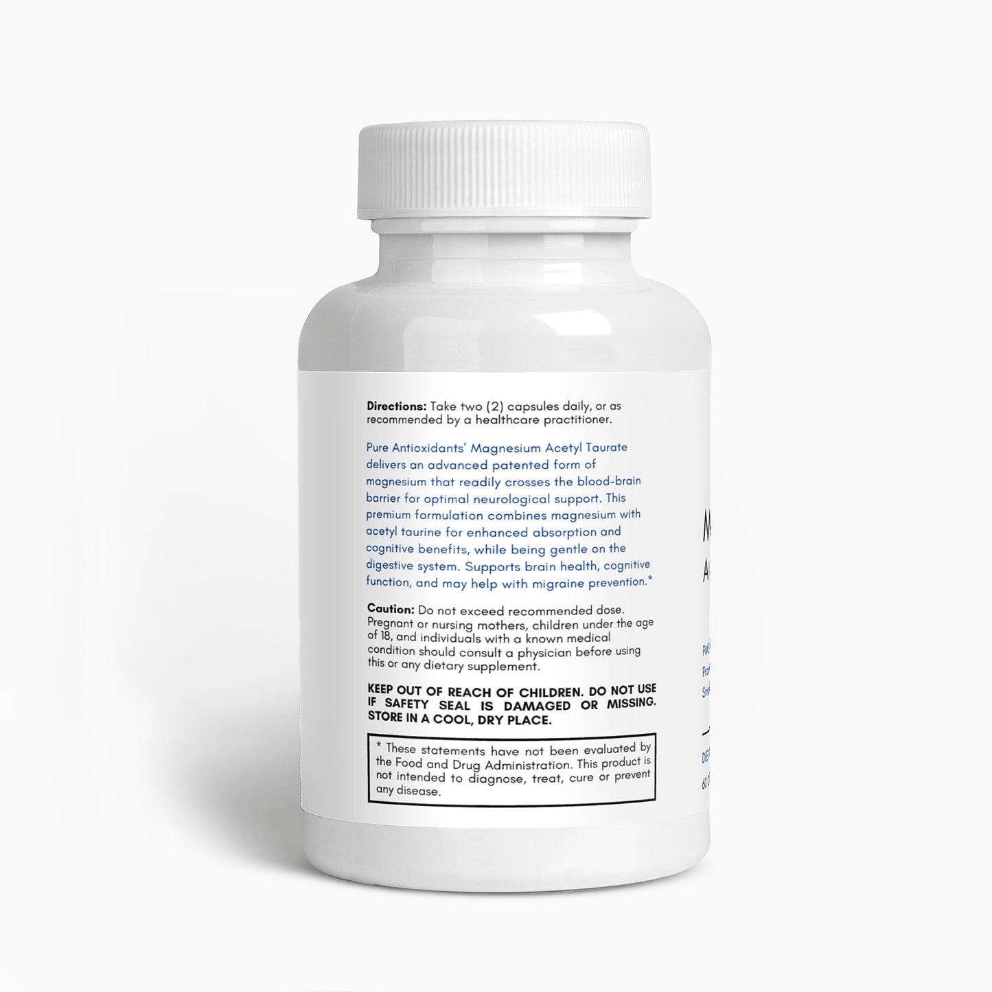 Magnesium Acetyl Taurate - 700mg - (ATA MG, TauroMag) Magnesium Supplement - 60 Capsules