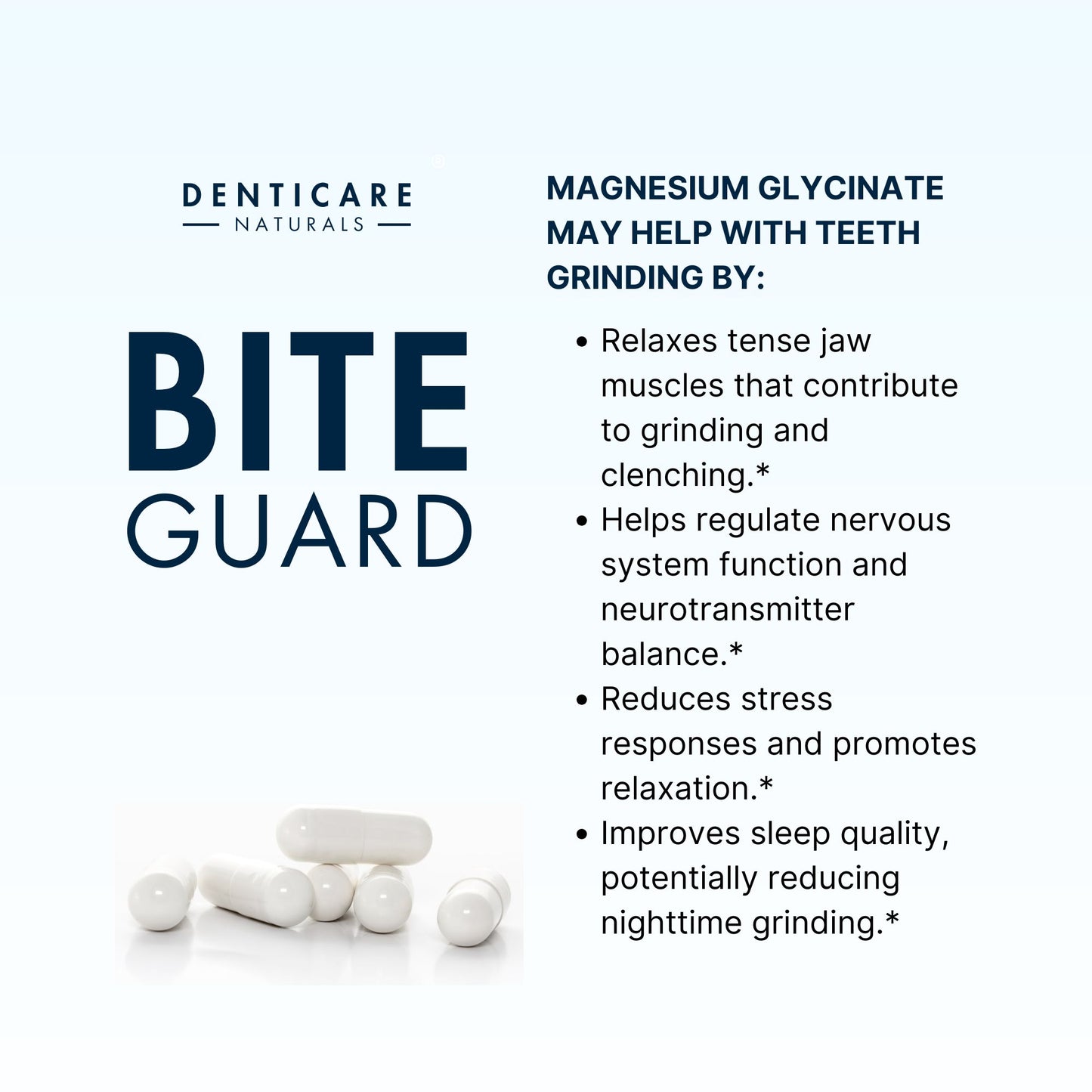 BiteGuard Supplement, Teeth Grinding & Bruxism Relief, 90 Capsules (Vegan Safe, Non-GMO) Magnesium for Bruxism Supplement