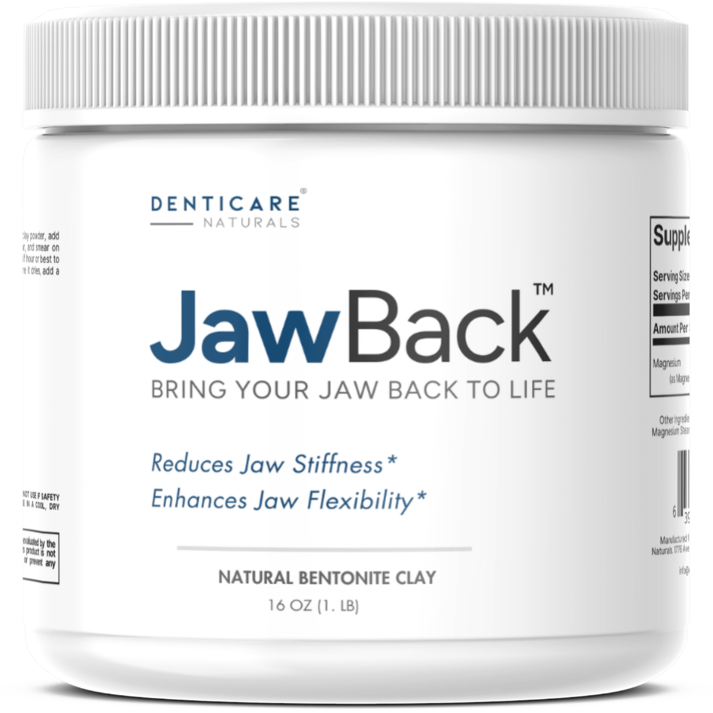 JawBack - Amazing Jaw Support for TMJ - Bring Your Jaw Back to Life - 16 oz Powder